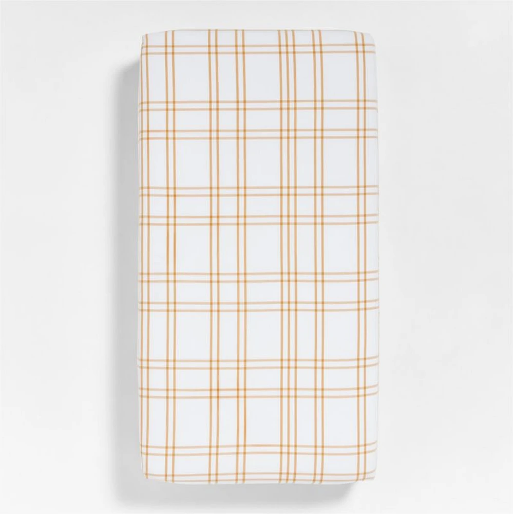 Stax Savannah Yellow Yarn-Dyed Organic Cotton Baby Crib Fitted Sheet
