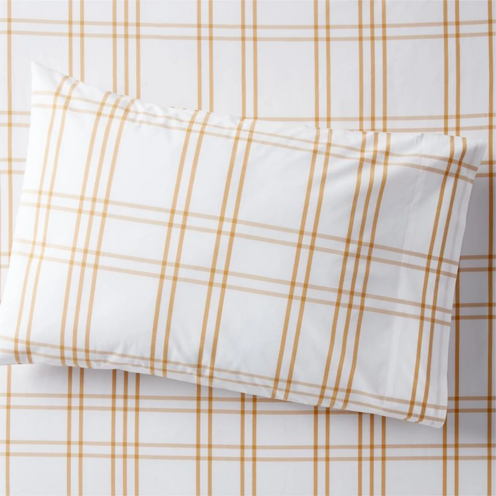 Stax Savannah Yellow Yarn-Dyed Organic Cotton Kids Pillowcase