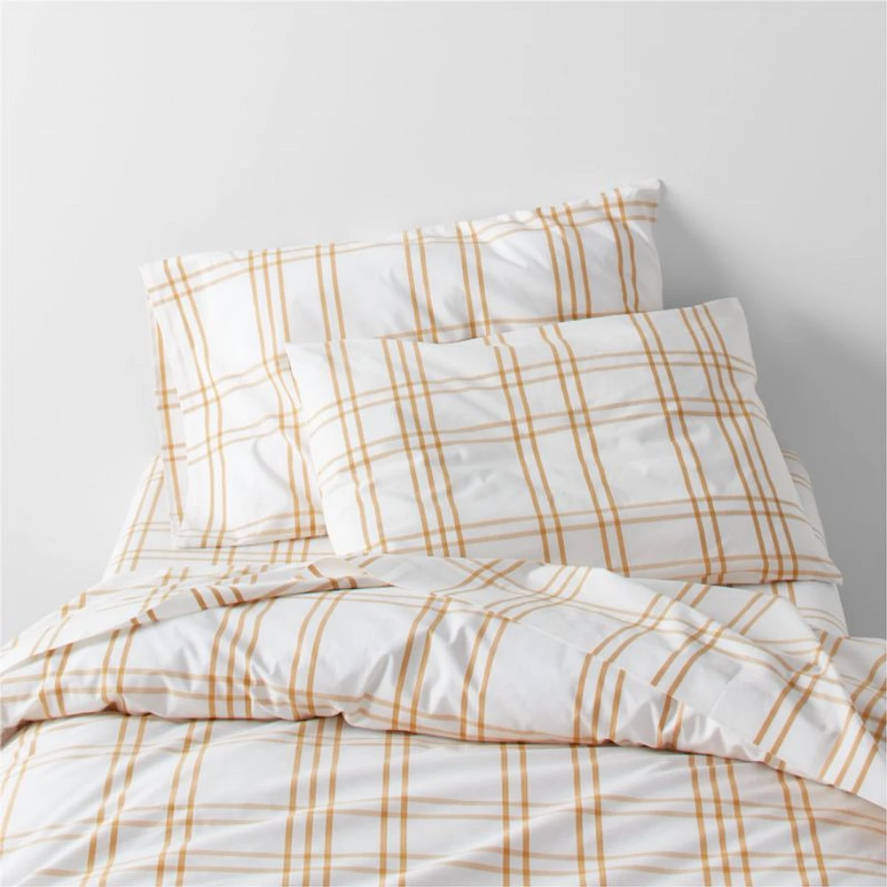 Stax Savannah Yellow Yarn-Dyed Organic Cotton Kids Twin Duvet Cover