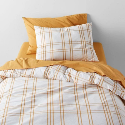 Stax Savannah Yellow Yarn-Dyed Organic Cotton Kids Twin Duvet Cover