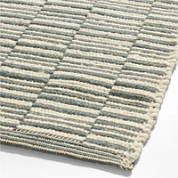 Stepped Flatweave Wool Dark Blue Kids Area Rug 5x8