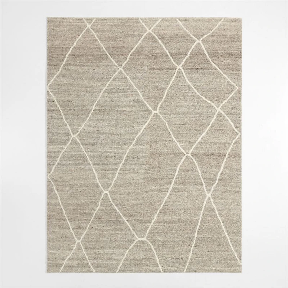 Stowe Wool Handwoven Grey Moroccan-Style Area Rug 8'x10'
