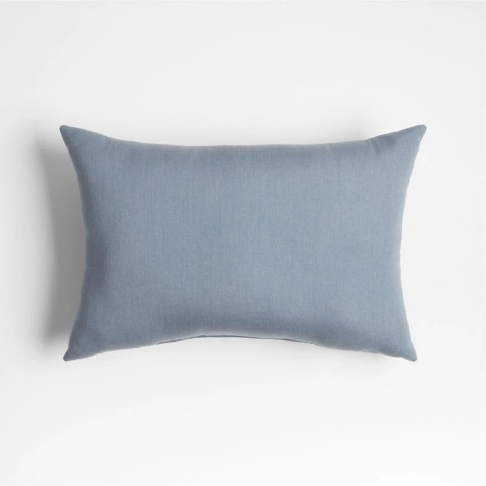 Sunbrella ® 20"x13" Haze Blue Outdoor Lumbar Throw Pillow