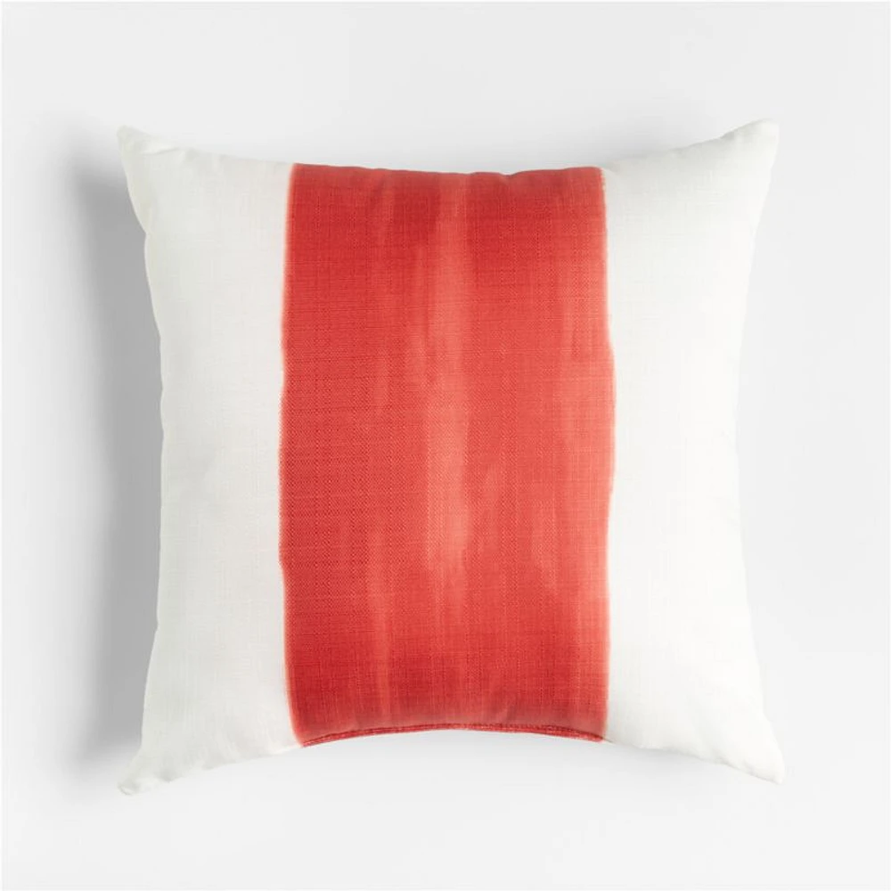 Wide Stripe Red 20"x20" Outdoor Pillow