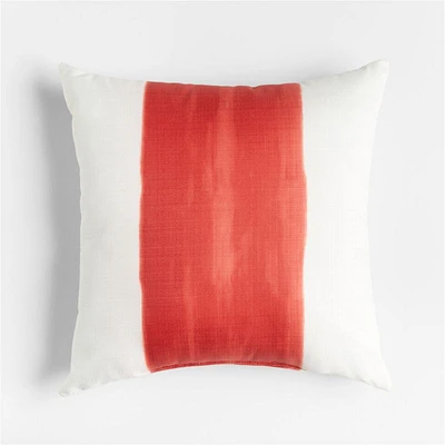 Wide Stripe Red 20"x20" Outdoor Pillow
