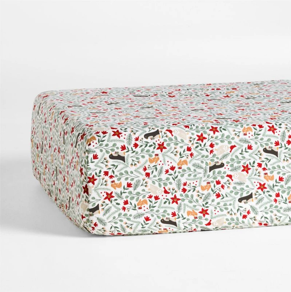 Supercozy Winter Wonderland Organic Cotton Flannel Baby Crib Fitted Sheet
