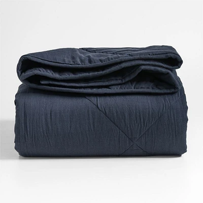 Supersoft Midnight Navy Blue Organic Cotton Gauze Kids Twin Quilt