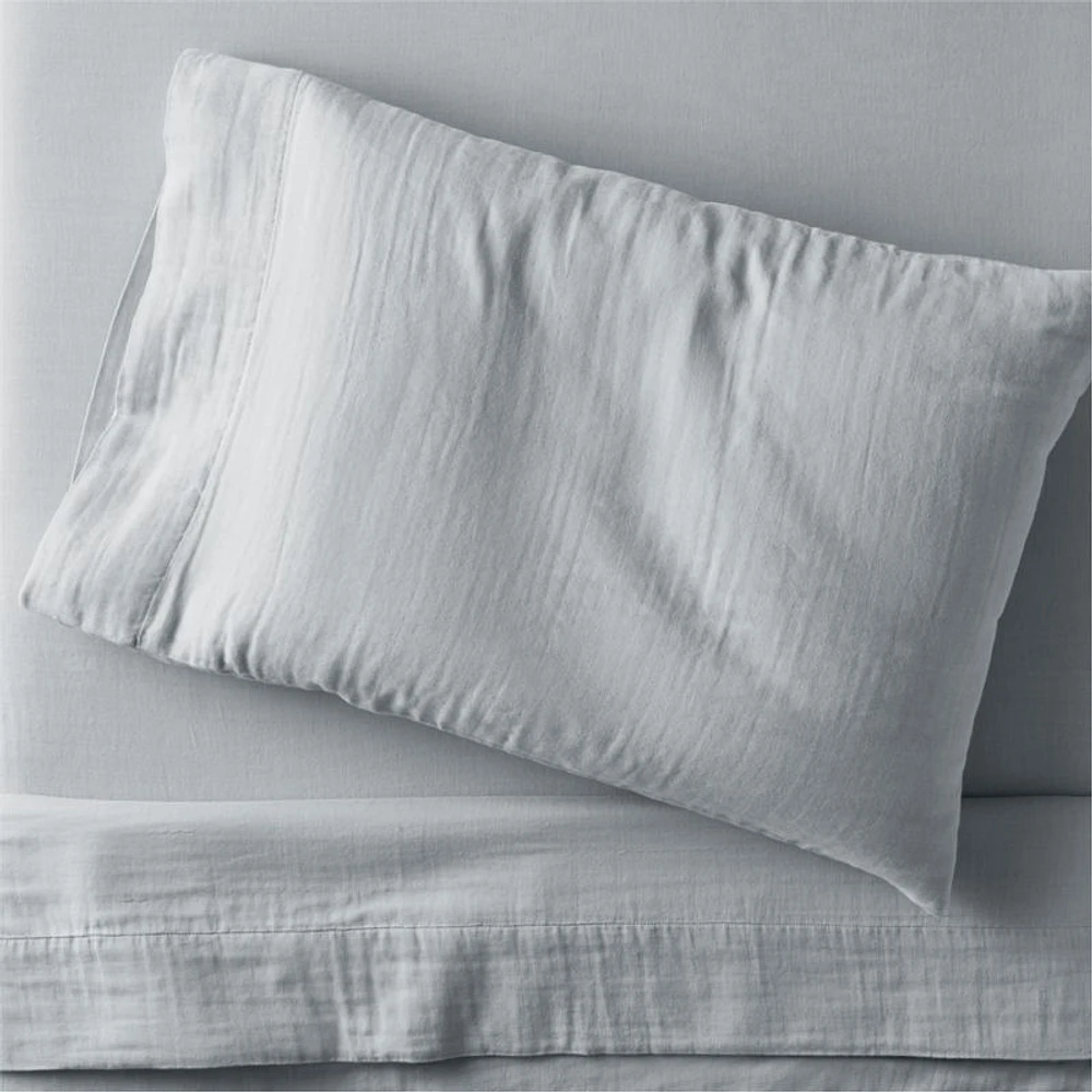 Supersoft Mist Blue Organic Cotton Gauze Kids Twin Sheet Set