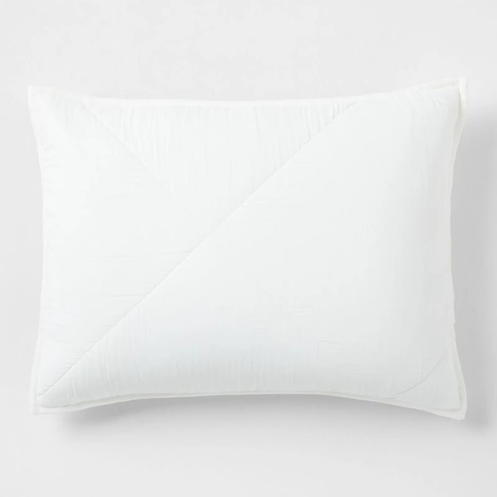 Supersoft Pampas Ivory Organic Cotton Gauze Kids Quilted Pillow Sham