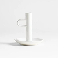 Sutton White Ceramic Taper Candle Holder