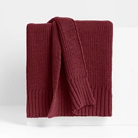 Sweater Knit 70"x55" Garnet Throw Blanket