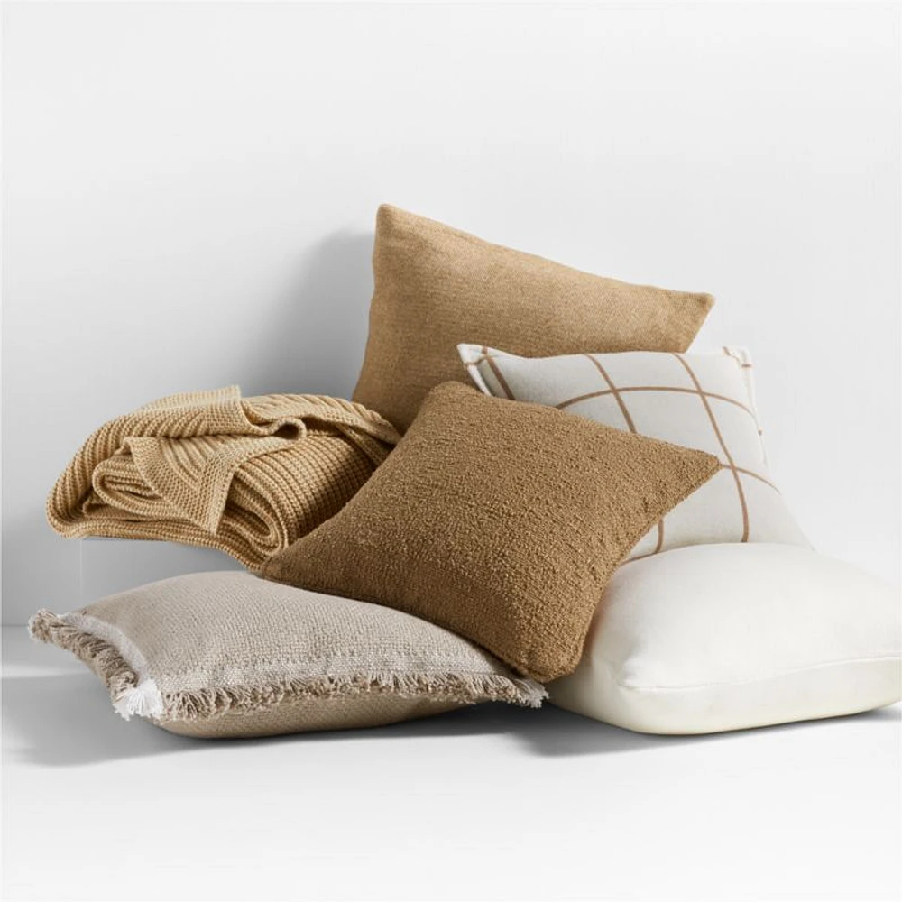 Chantilly Pampas Ivory Knit 23"x23" Throw Pillow Cover