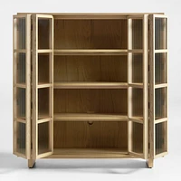 Tansu 48" Glass and Oak Storage Display Cabinet