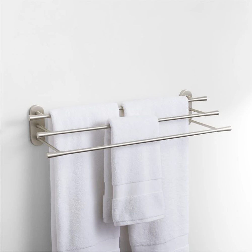 Tapered Brushed Nickel Wall-Mounted Bathroom Towel Rack