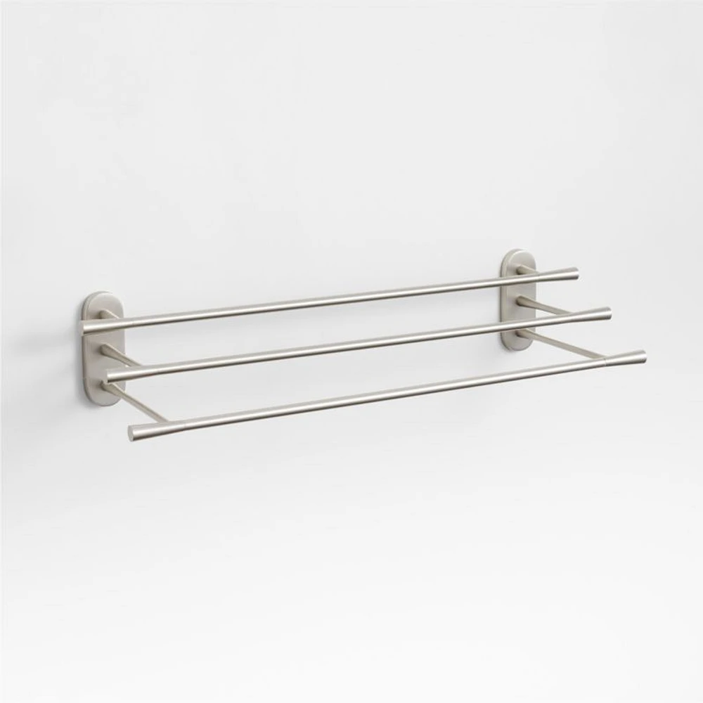 Tapered Brushed Nickel Wall-Mounted Bathroom Towel Rack