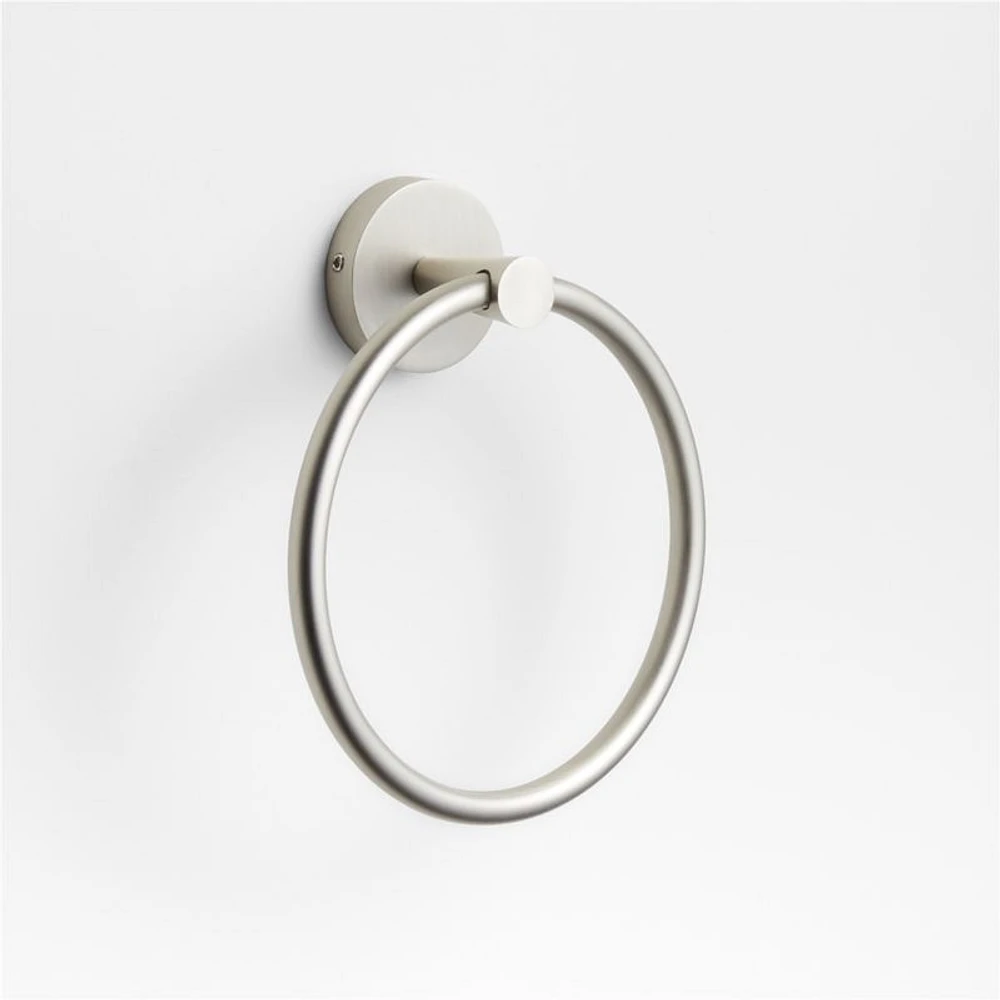 Tapered Brushed Nickel Bathroom Hand Towel Ring