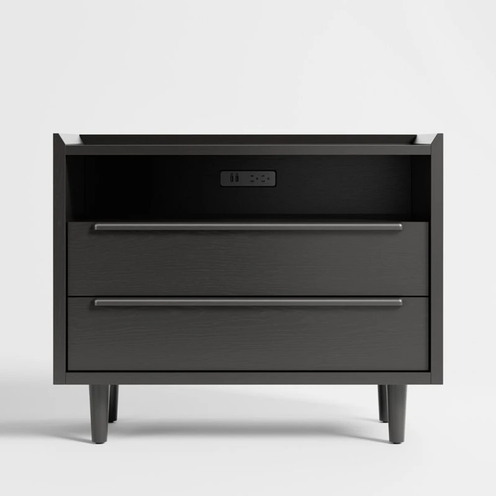 Tate 32" Black Charging Nightstand