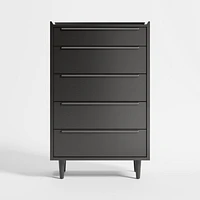 Tate 32" Black 5-Drawer Tall Dresser