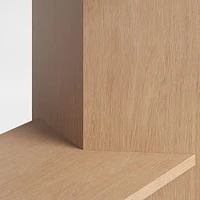 Terrazza 38" Natural Solid Oak Wood 2-Shelf Storage Bookcase Cabinet