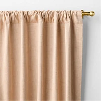 Elegant Pink Textural Organic Cotton Chambray Blackout Window Curtain Panel 44"x63"