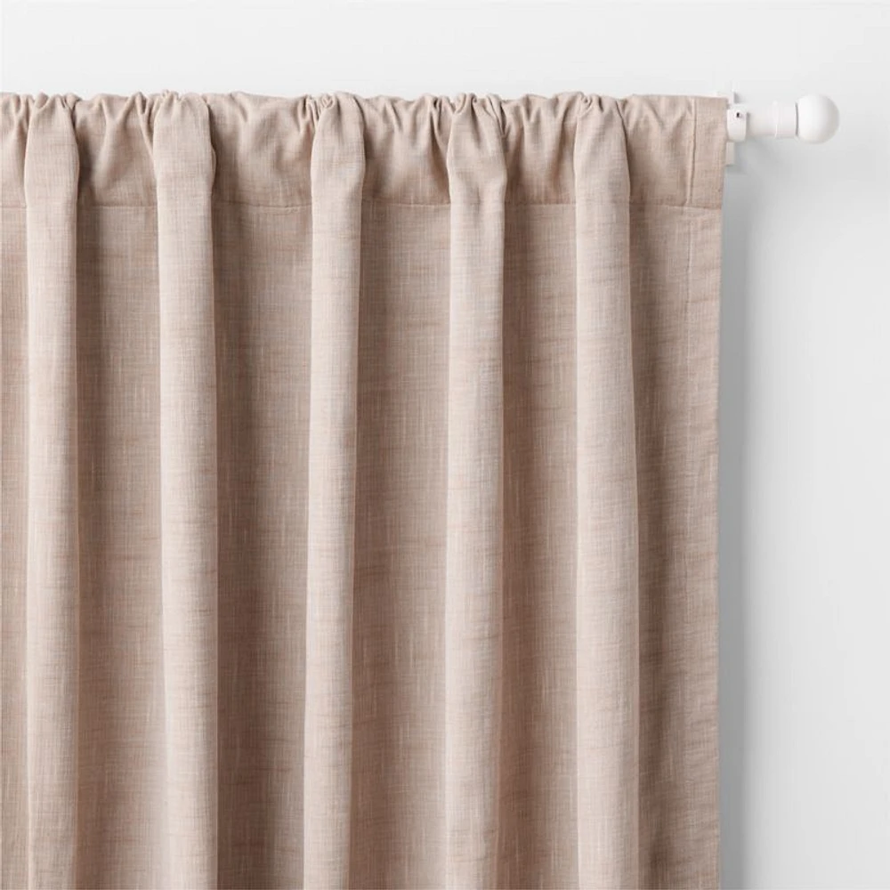 Rosy Lilac Textural Organic Cotton Chambray Blackout Window Curtain Panel 44"x63"