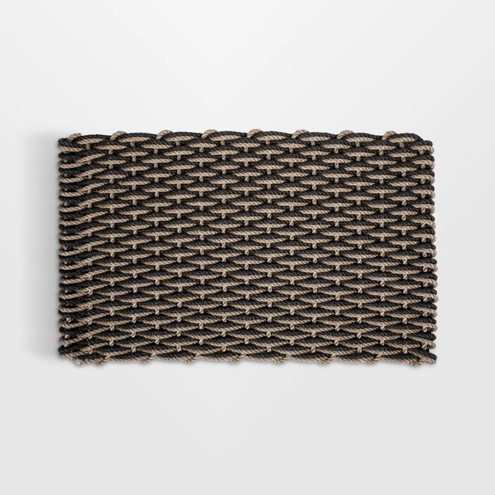 The Rope Co. Sand and Charcoal Indoor/Outdoor Handwoven Doormat 24"x38"