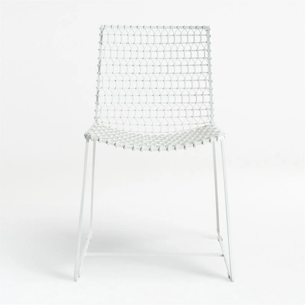 Tig Indoor/Outdoor White Metal Dining Chair