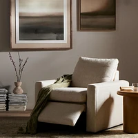 Tillery Antigo Natural Fabric Power Recliner Accent Chair