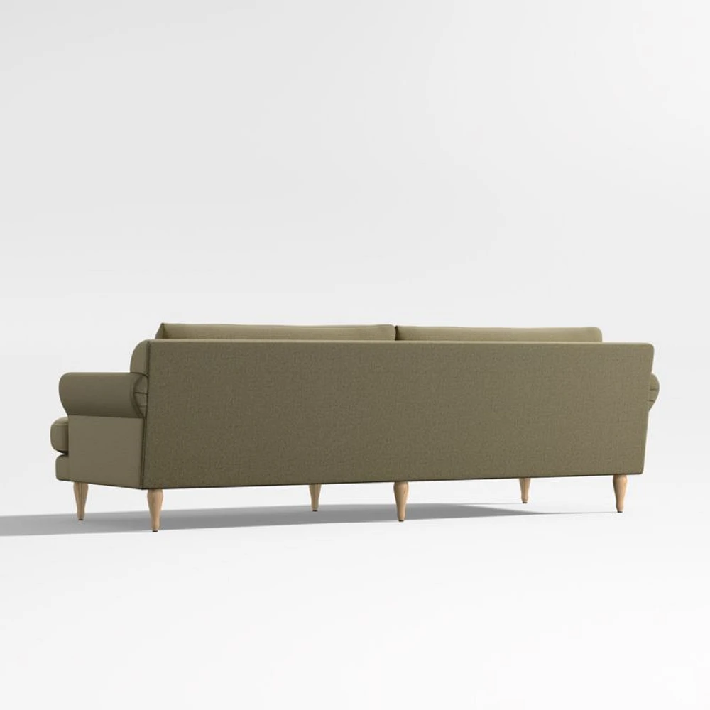Timson 96" Green Roll-Arm Sofa