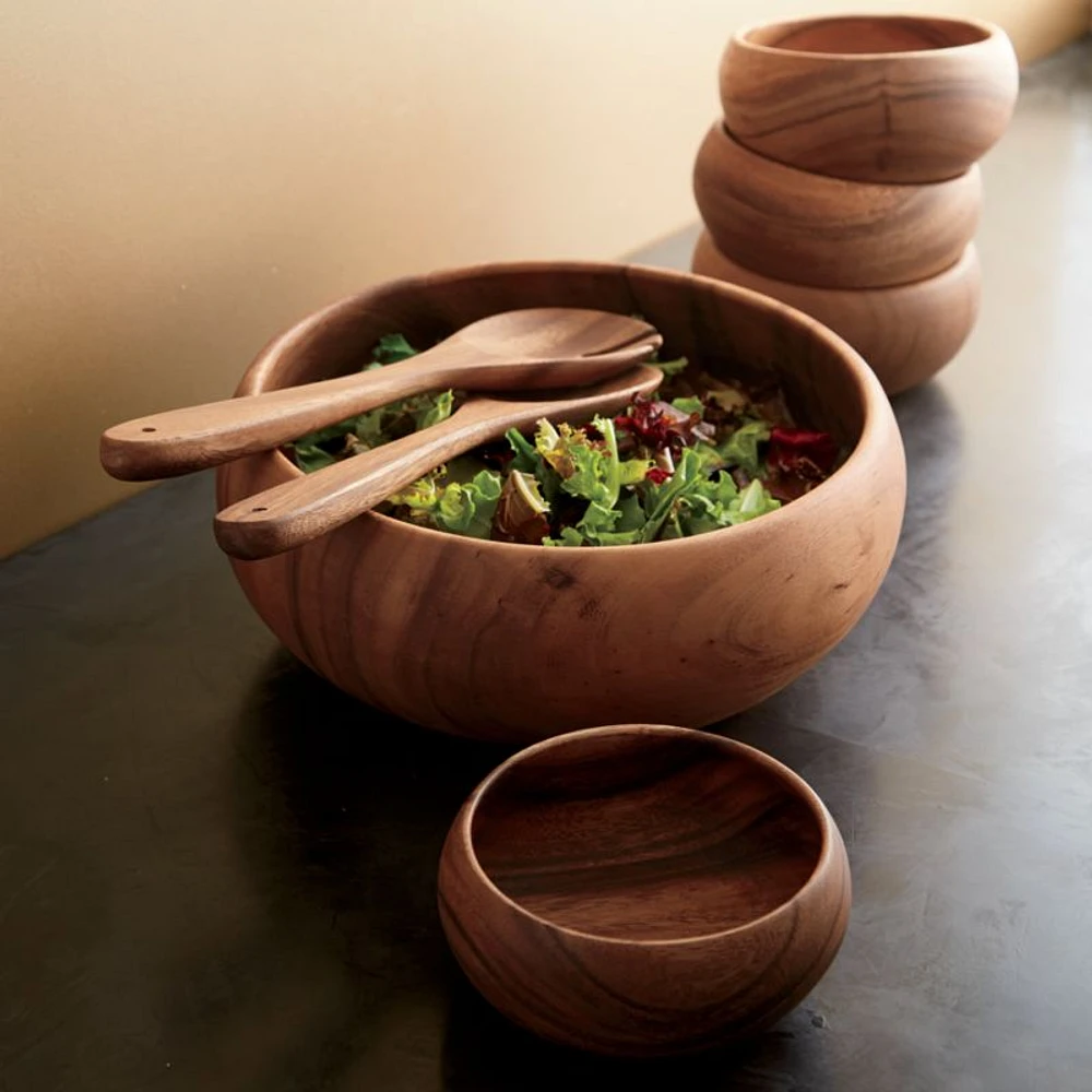 Tondo Acacia Servers, Set of 2