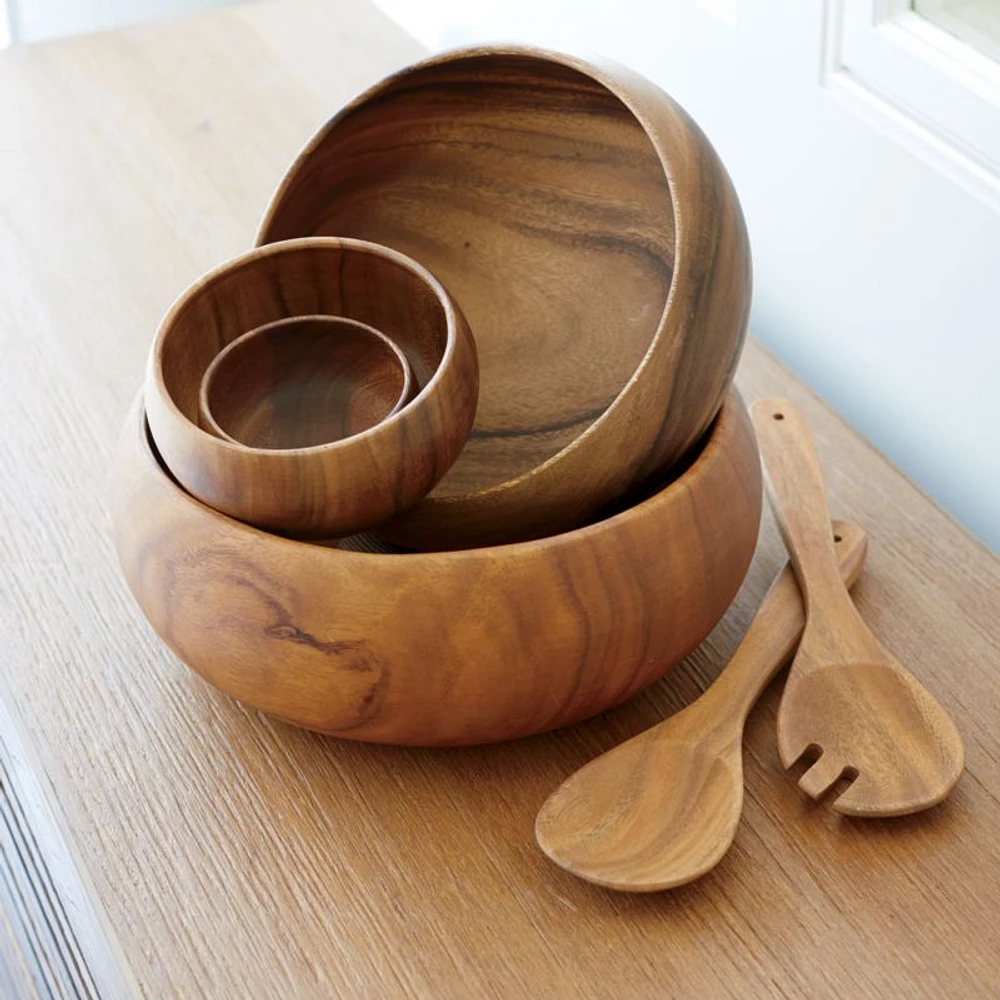 Tondo Acacia Servers, Set of 2