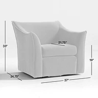 Tortona Ocher Velvet Swivel Accent Chair
