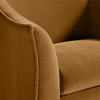Tortona Ocher Velvet Swivel Accent Chair