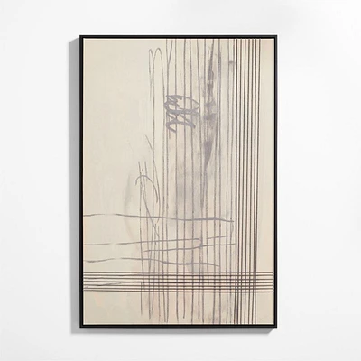 "Trace" Framed Beige Wall Art Print 40"x60" by Justin Q. Williams