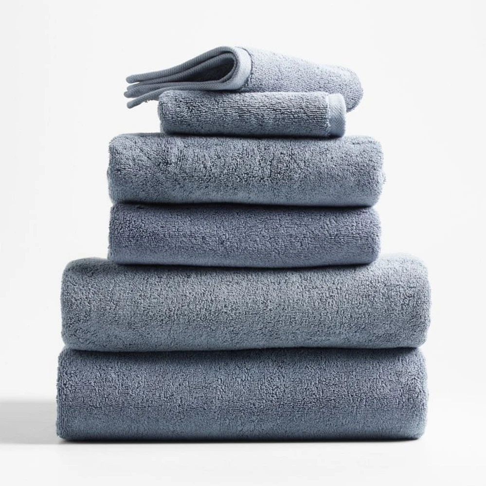 Organic Turkish Cotton Evening Blue Bath Towels