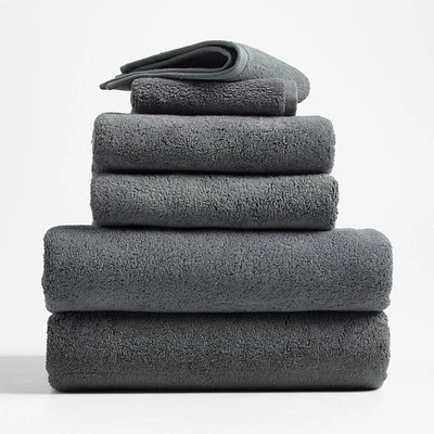 Organic Turkish Cotton Slate Grey Bath Towels