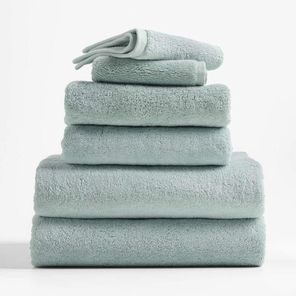 Organic Turkish Cotton Spa Blue Bath Towels
