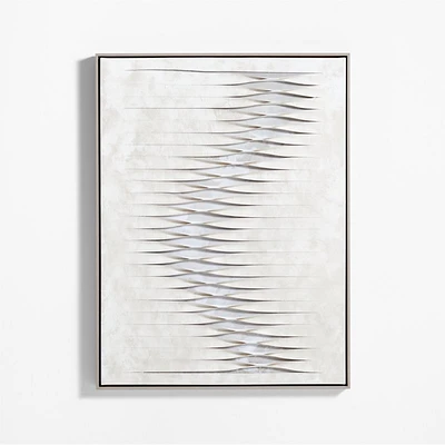 "Twist and Turns" White Canvas 37.5"x49.5" Framed Wall Art Print
