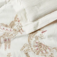 Unicorn Dreams Embroidered Cotton Kids Full/Queen Quilt