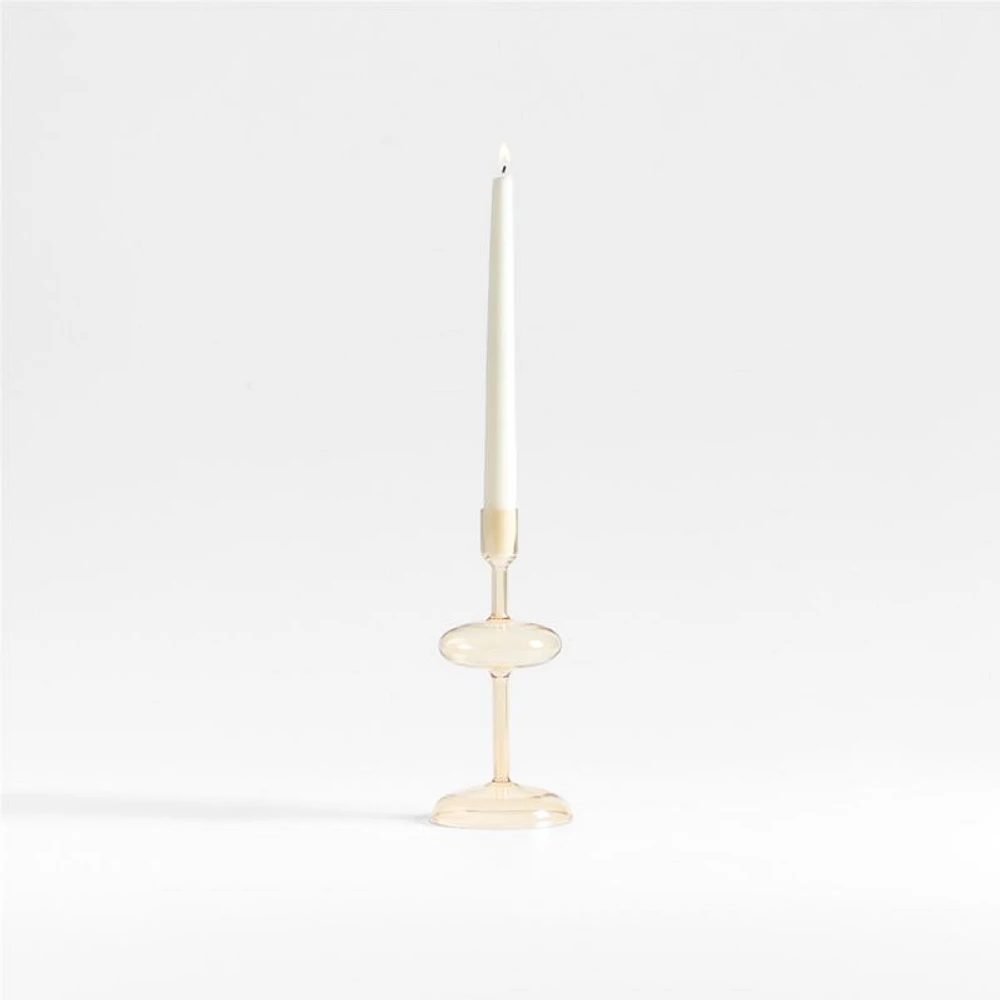 Venezia Champagne Yellow Glass Taper Candle Holder