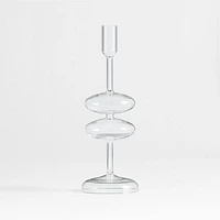 Venezia Medium Clear Glass Taper Candle Holder