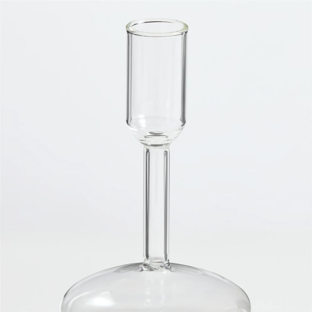 Venezia Medium Clear Glass Taper Candle Holder