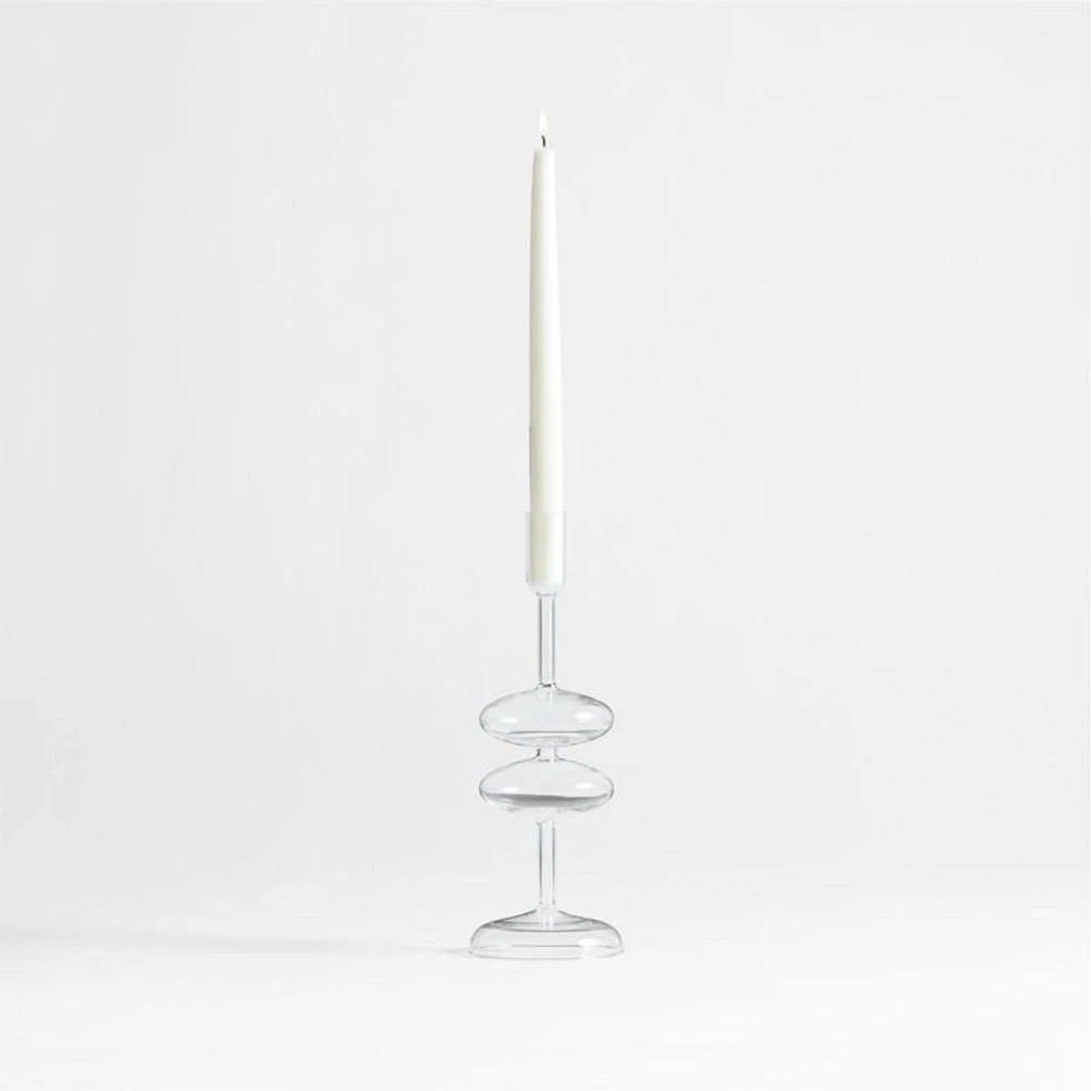 Venezia Medium Clear Glass Taper Candle Holder