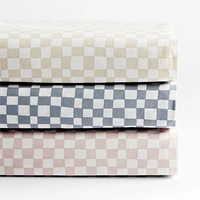 Venice Natural Taupe Organic Cotton Baby Crib Fitted Sheet by Leanne Ford