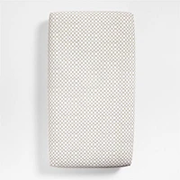 Venice Natural Taupe Organic Cotton Baby Crib Fitted Sheet by Leanne Ford