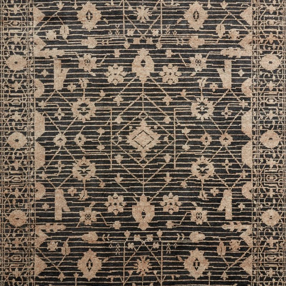 Verona Wool Hand-Knotted Black Area Rug 10'x14'