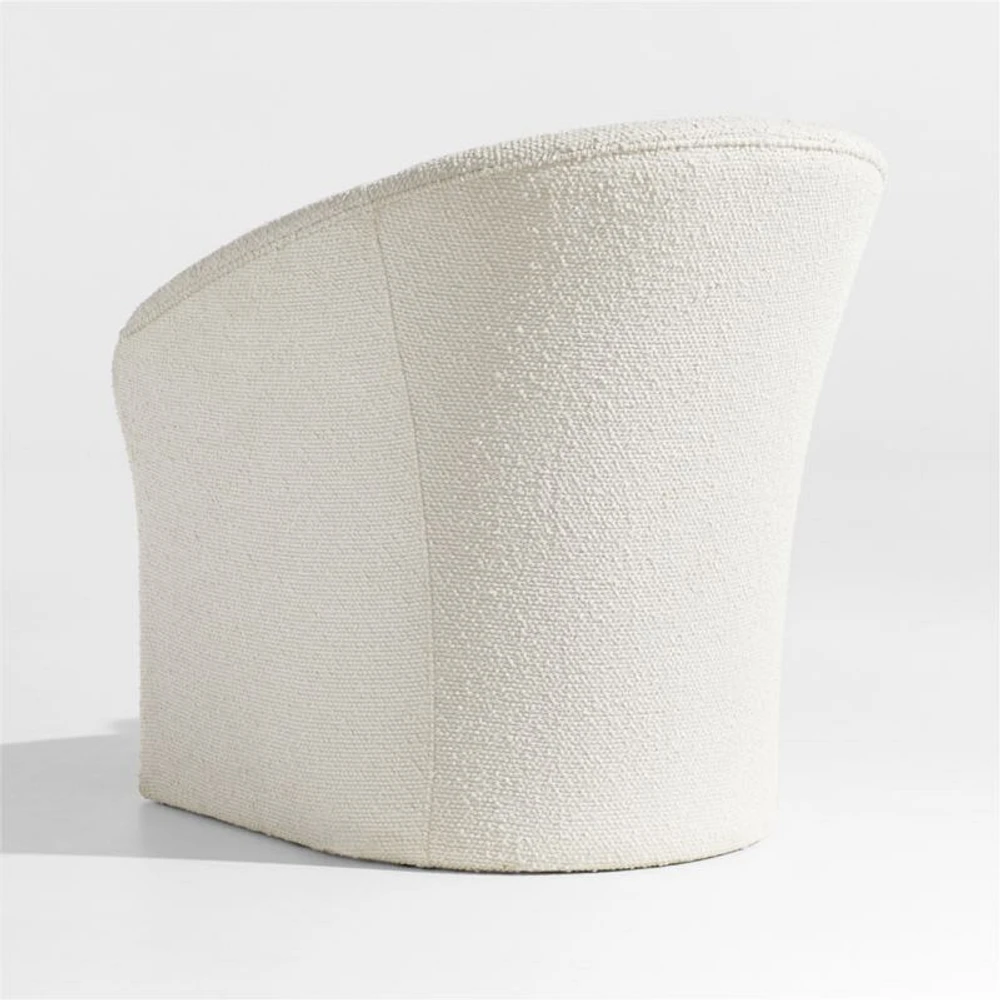 Verso Small Space White Fabric Accent Chair