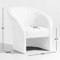Verso Small Space White Fabric Accent Chair