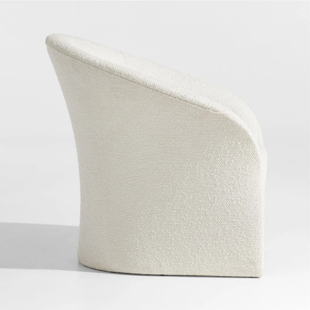 Verso Small Space White Fabric Accent Chair