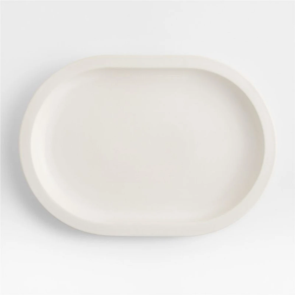 Villa White Oval Stoneware Platter